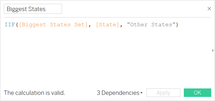 Agregate states using a calculated field